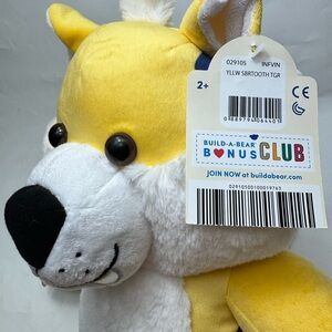 Build A Bear Workshop Saber Tooth Tiger Yellow and Blue Striped 18".    A3